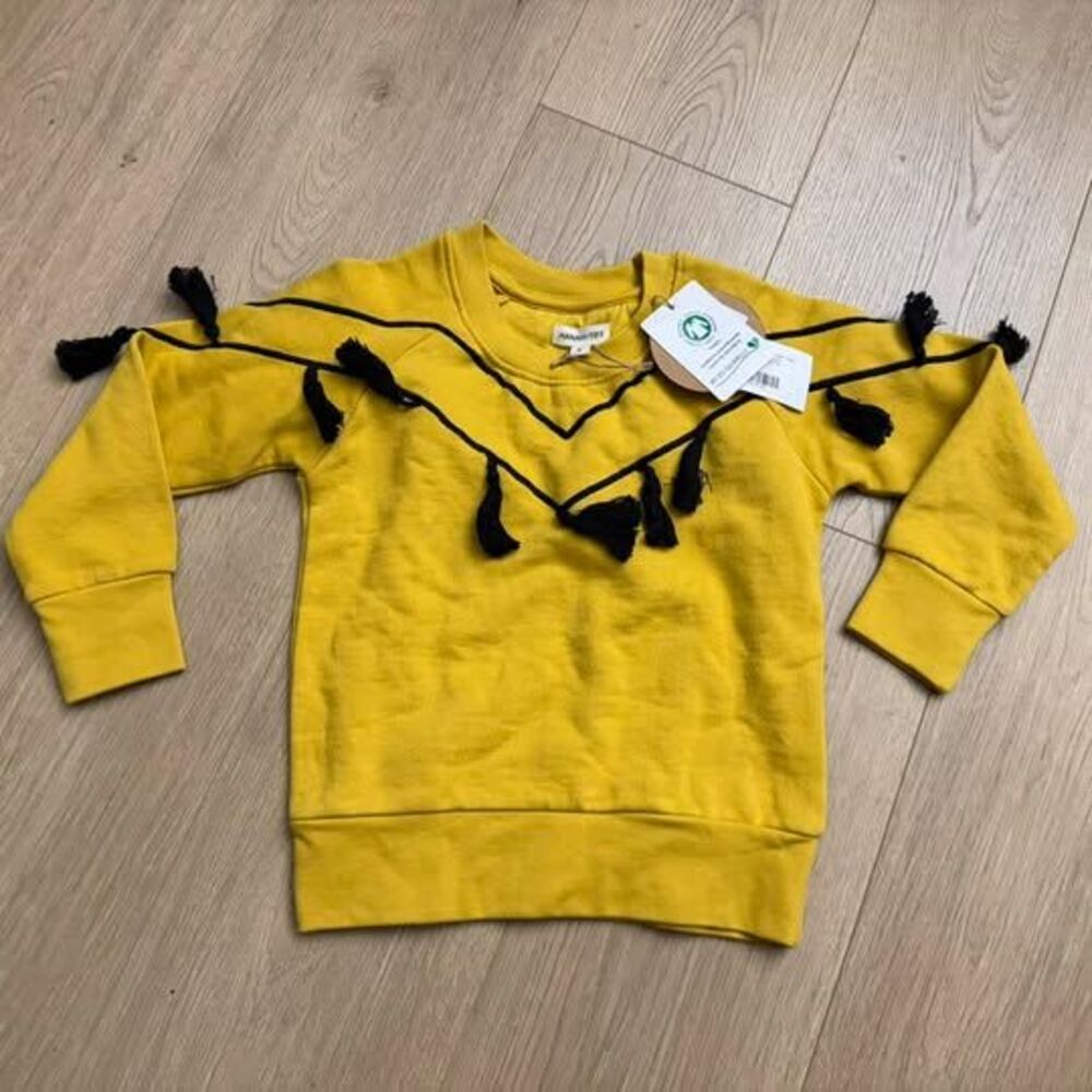 Hannah & Tiff Mustard Tassel Embroidered Sweatshirt Size 4T NWT